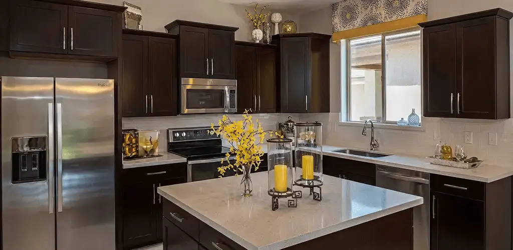 Cabinet painting results with freshly painted kitchen cabinets in Overland Park, KS