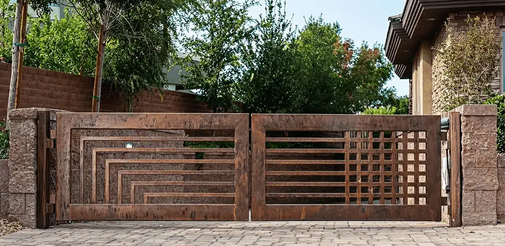Custom driveway gate installation for a home entrance in Overland Park, KS