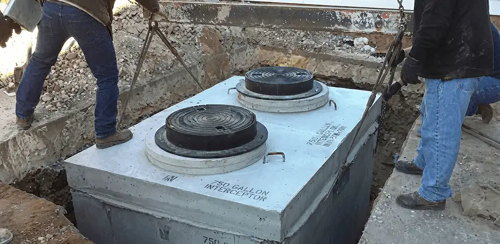 Grease trap installation for a commercial property drainage system in Overland Park, KS