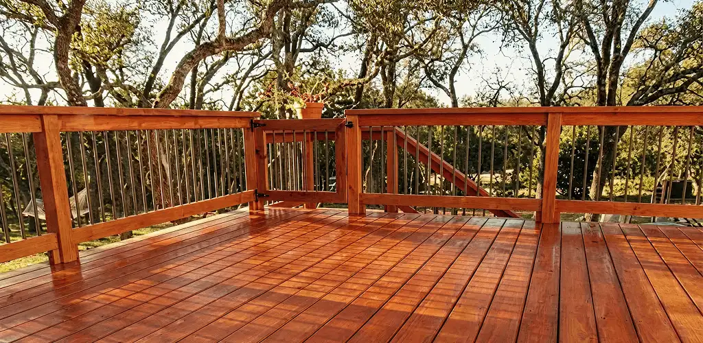 Deck sealing results with a freshly sealed wood deck in Overland Park, KS